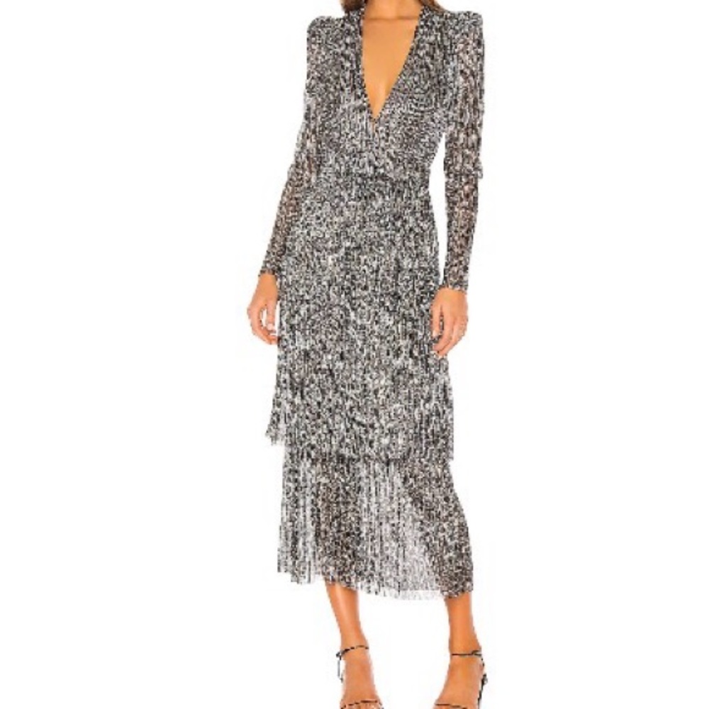 Sabina Musayev Monochrome Long Sleeve Dress